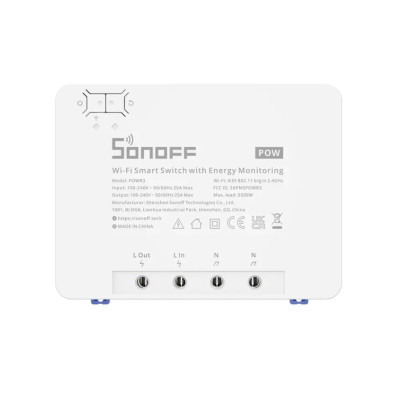 Công Tắc Thông Minh Pow R3 Sonoff Công Suất Cao 25A / 5500W Điều Khiển Bằng Giọng Nói - Hàng Chính Hãng