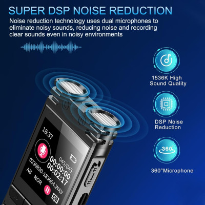 Máy Ghi Âm Kỹ Thuật Số Đa Chức Năng Khử Tiếng Ồn ZD70 Bộ Nhớ Trong 64GB - Hàng Nhập Khẩu