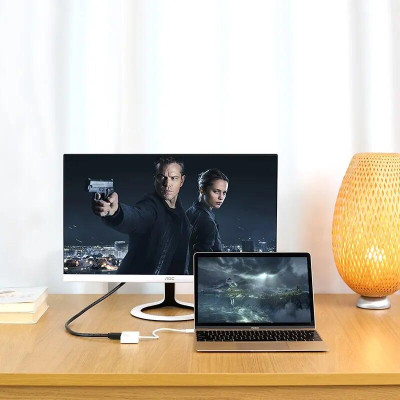 Ugreen UG30843MM123TK 15CM màu Trắng Bộ chuyển đổi TYPE C sang HDMI + VGA vỏ bọc nhựa ABS - HÀNG CHÍNH HÃNG