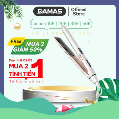 Máy Uốn Tóc, Máy Ép Tóc, Duỗi Tóc Đa Năng Kiểu Hàn Quốc DAMAS DH6120 - Thiết kế với 4 mức nhiệt tùy chỉnh phù hợp với nhiều loại tóc khác nhau giúp duỗi thẳng, làm xoăn tóc chuẩn Salon ngay tại nhà mà không cần phải ra cửa tiệm - Hàng Chính Hãng
