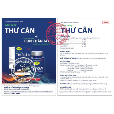 Thư Cân PQA Hỗ Trợ Các Triệu Chứng Run Chân Tay, Đau Đầu, Chóng Mặt Do Trúng Phong Hộp 30 Viên