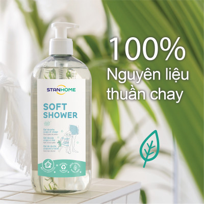 [DATE 11-2026]Sữa tắm, rửa mặt không xà phòng cho mọi loại da, da nhạy cảm viêm da cơ địa chàm vảy nến Stanhome Soft Shower Gel 740ML