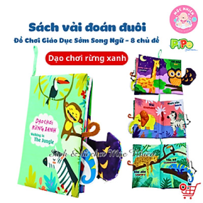 Đồ Chơi Giáo Dục Sớm Sách Vải Tương Tác Song Ngữ - Đoán Đuôi Con Vật - Pipo Vietnam