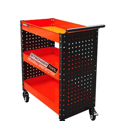 XE ĐẨY DỤNG CỤ 3 NGĂN 2 TẤM HÔNG DÙNG CHO GARARE TIỆM SỬA XE