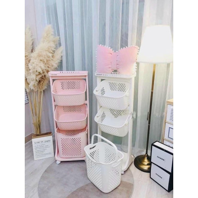 Kệ đựng đồ đa năng 3 tầng có bánh xe dễ dàng di chuyển