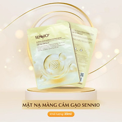 Mặt nạ cám gạo cấp ẩm Sennio Supper Aqua & Brightening Mask dưỡng trắng da ngăn ngừa lão hoá 23ml SNO 821