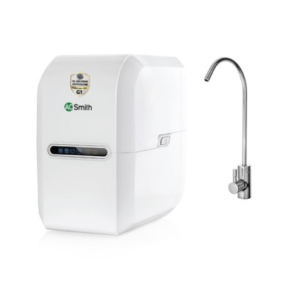 Máy Lọc Nước A. O. Smith G1, Công nghệ RO-Side Stream bản quyền Mỹ, Công suất lọc 75 GPD (11.8L/h), Điện áp đầu vào AC 220V/ 50HZ, Phương pháp sục rửa Tự động làm sạch - Hàng chính hãng