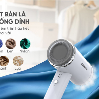 Bàn là hơi cầm tay Sunhouse SHD2176, Công suất 1000W, Mặt bàn là phủ chống dính, Tây cầm gấp gọn, Tự động ngắt khi quá nhiệt, Bảo hành 12 tháng - Hàng chính hãng