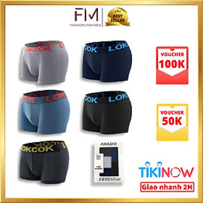 Combo 5 quần sịp boxer chất cotton mềm mịn, thoải mái, nhiều màu - FORMEN SHOP - FMCB5QS007