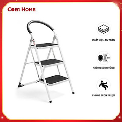 Thang gấp thép 3 bậc - Bền bỉ, chịu lực tốt, gấp gọn tiện lợi, tiết kiệm không gian - Hàng nhập khẩu chính hãng
