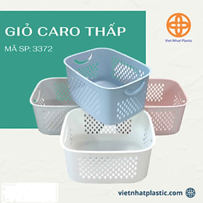 Giỏ Caro Đựng Đồ Đa Năng Việt Nhật, Chất Liệu Nhựa PP Bền Bỉ, Thiết Kế Hiện Đại, Màu Sắc Trang Nhã