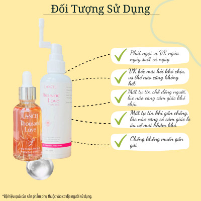Bộ Đôi Vệ Sinh Phụ Khoa THOUSAND LOVE 100ml, Xịt Khử Mùi Hôi, Serum Chăm Sóc Da, Cân Bằng PH