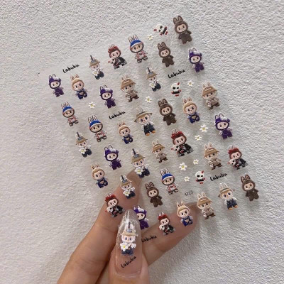 Sticker Dán Móng 5D Hình Labubu Đáng Yêu, Sticker Làm Nail, Miếng Dán Móng Tay 5D Labubu Cute Ngộ Ngĩnh Hot Trend