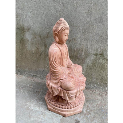 Tượng phật adi đà bằng gỗ hương đá kt cao 100×45×45cm
