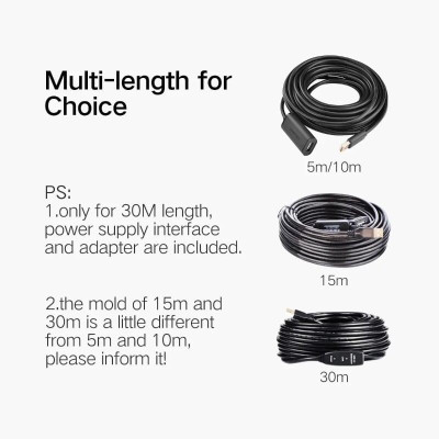 Ugreen UG10326US121TK 30M màu Đen Cáp tín hiệu nối dài USB 2.0 có chip khuếch đại cao cấp - HÀNG CHÍNH HÃNG
