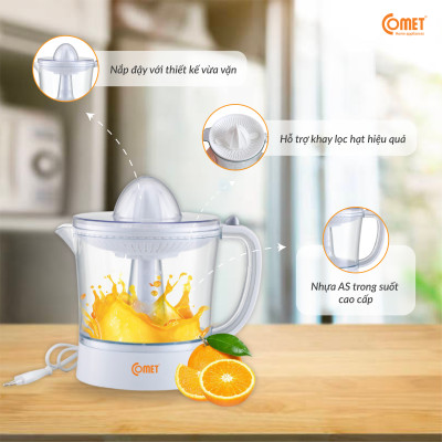 Máy vắt cam Comet CM9929 – Dung tích 1L, công suất 40W, xoay 2 chiều – Vắt cam nhanh, không kẹt hạt – Hàng chính hãng - Bảo hành 12 tháng