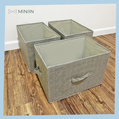 Combo 3 Hộp Vải Đựng Đồ Dùng Đa Năng – Túi Vải Thụy Điển Không Nắp Bộ 3 Chiếc Sang Trọng, Đẳng Cấp - Tiện Ích - Hàng Chính Hãng MINIIN