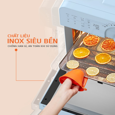 Nồi Chiên Không Dầu Unie Sky Blue Tiêu Chuẩn Đức 17 Chương Trình 14.5 Lít - Hàng Chính Hãng