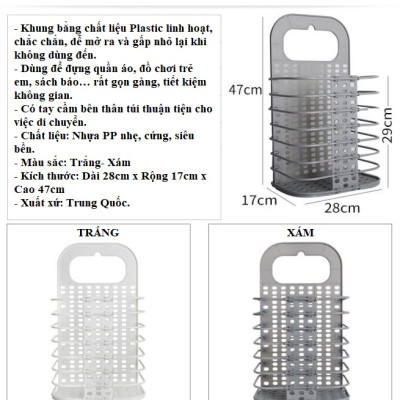 Giỏ Nhựa Treo Đựng Đồ Đa Năng Gấp Gọn Thông Minh Với Chất Liệu Cứng Cáp - Bền Chắc