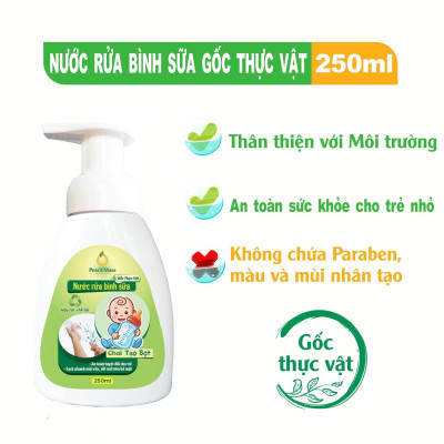 RBSC5 Combo Sản Phẩm Gốc Thực Vật Peace Mass Nước Rửa Bình Sữa 250ml (Chai tạo bọt) + Sữa Tắm Thảo Mộc 300ml (Thuộc nhóm Sản phẩm Lành tính / Sinh học)