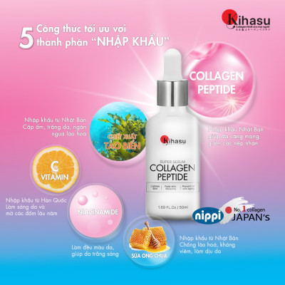 Serum làm mờ nám da, vết sạm, đốm nâu supper serum collagen peptide KIHASU Nhật bản dành cho mọi lứa tuổi