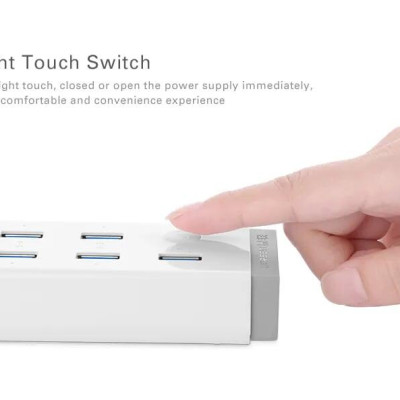 Ugreen UG20296CR116TK Màu Trắng Bộ chia HUB USB 3.0 sang 7 USB 3.0 hỗ trợ nguồn 12V - HÀNG CHÍNH HÃNG