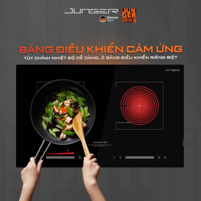 Bếp đôi điện từ hồng ngoại Junger SIS-66 | Công suất 4200W - INVENTER | Bảo hành 3 năm hàng chính hãng