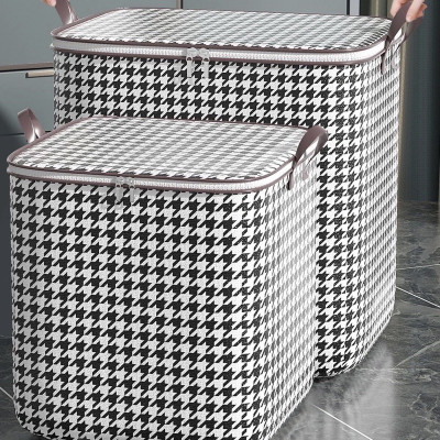 Túi Đựng Quần Áo Sọc Caro Trắng Đen  – Gấp Gọn, Đựng Đồ Tiện Lợi, Có Quai Xách