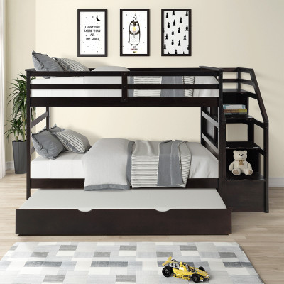 [Miễn phí vận chuyển, lắp đặt] Giường tầng xuất khẩu Newport 1m/1m thang hộp di động-IBIE