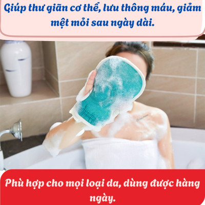 Bộ Găng Tẩy Da Chết + Dây Kỳ Lưng + Bông Tắm Bộ Chăm Sóc Da Body Chuyên Sâu Combo Tắm Sạch - Da Mịn 3 Trong 1