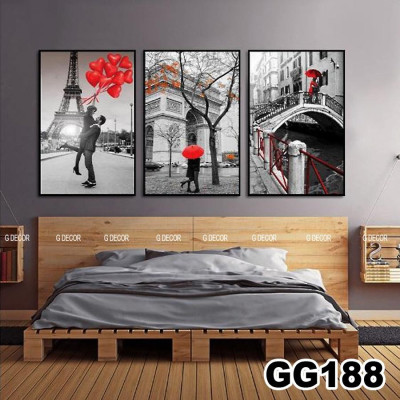 Tranh treo tường canvas 3 bức phong cách hiện đại Bắc Âu 194, tranh decor trang trí phòng khách, phòng ngủ, phòng ăn