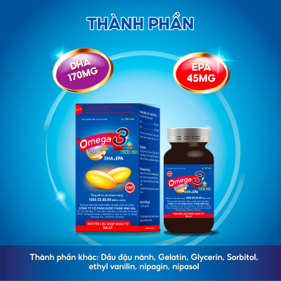 Viên Uống Omega 3 VINH GIA Bổ Sung DHA Và EPA Hỗ Trợ Duy Trì Sức Khỏe Mắt Và Tim Mạch Hộp 100 Viên
