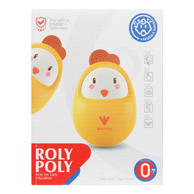 Đồ Chơi Lật Đật Có Âm Thanh Xúc Xắc HUANGER Roly Poly HE0297 – Chú Gà Thăng Bằng Cho Bé Sơ Sinh