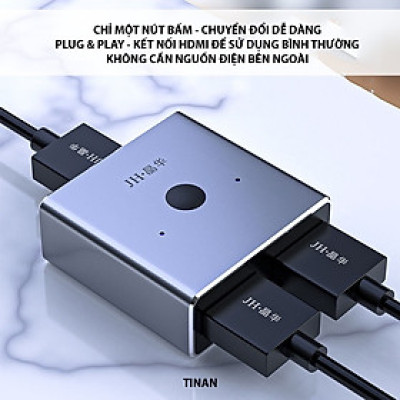 SOAIY Bộ Chuyển Đổi 2 Chiều HDMI 4K, 2 IN 1 OUT Và 1 IN 2 OUT, Sử Dụng Cho Máy Tính, TV, Máy Chiếu JH-Q520 - Hàng Nhập Khẩu