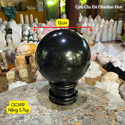 Quả cầu đá bồ kết đen nguyên khối NHASAN tăng cường sức khỏe, hóa giải hiểm nguy