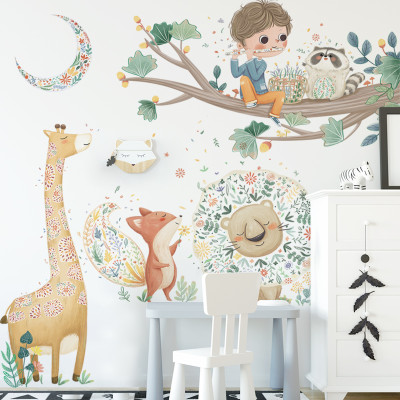 Sticker Giấy Dán Tường Decal Dán tường Tranh Dán Tường Trang Trí Tường Mẫu Vườn Thú Của Bé ZDB-2177