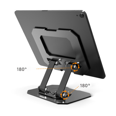 Kệ đỡ giá đỡ đế tản nhiệt cho máy tính bảng hợp kim nhôm gấp gọn xoay 360 độ nhiều nấc độ cao K1- Hàng chính hãng