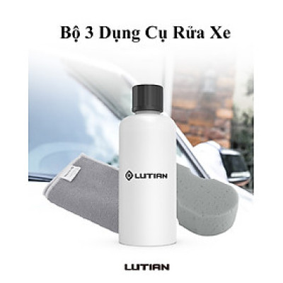 Bộ Ba Dụng Cụ Rửa Xe Lutian Bao Gồm Nước Rửa Xe (100ml), Khăn Lău Khô (30x40cm), Miếng Xốp Mút Bọt Biển Bộ Sản Phẩm Chuyên Dùng Để Dọn Dẹp Rửa Ô Tô, Xe Máy – Hàng Chính Hãng