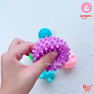 Đồ Chơi Giáo Dục Sớm 6 Bóng Gai Cho Bé - HUANGER HE0207 Textured Balls (Từ 6 Tháng Tuổi)