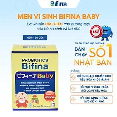 Men vi sinh Bifina Baby Nhật Bản – Hỗ trợ phòng ngừa rối loạn tiêu hoá, táo bón cho bé - Hộp 30 gói