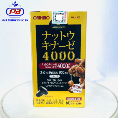 Viên uống chống đột quỵ tai biến Natto Kinase 4000FU Orihiro Nhật Bản 60 - 120 viên