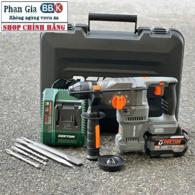 Máy khoan bê tông pin DEKTON M21-RH2603PLUS, 3 Chức Năng, Động cơ Không chổi than, SDS PLUS, Lực Đập 3.2J