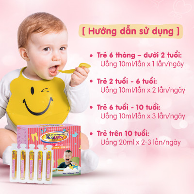 Siro Ăn Ngủ Ngon Cho Bé BobBaby Dân Khang Cải Thiện Chứng Biếng Ăn Giúp Bé Ăn Ngon Ngủ Sâu Giấc Hộp 20 ống x 10ml