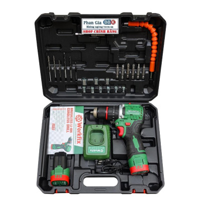 Máy Khoan Dùng Pin WORKFIX 16,8V - Đầu Kẹp Autolook 10mm Pin 4 Cell bảo hành chính hãƞg