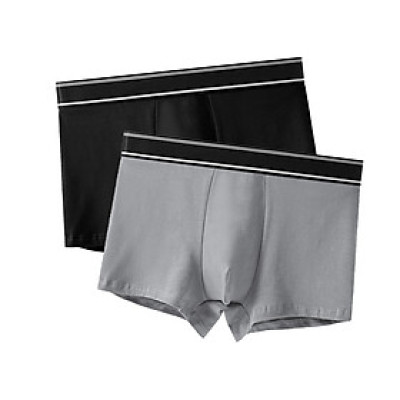 Combo 2 quần lót nam boxer, set 2 sịp đùi nam màu trơn thun cotton CBQL116