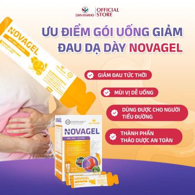 Gói Hỗ Trợ Giảm Đau Dạ Dày Tức Thì, Cải Thiện Tình Trạng Đầy Hơi Ợ Chua, Đau Rát Bao Tử Novagel Hộp 20 gói - Nguyên Liệu Nhập Khẩu Châu Âu