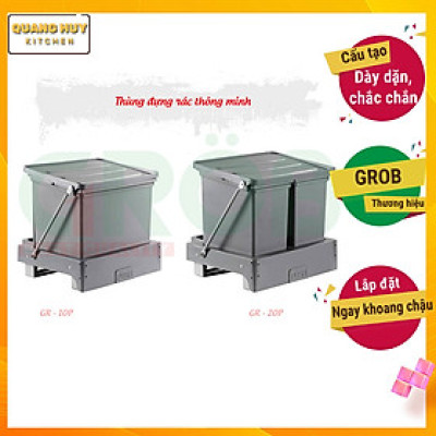 Thùng rác âm tủ bếp nhấn mở tự động cam kết chính hãng Grob