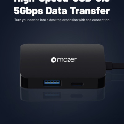 Cổng Chuyển Đổi Mazer USB-C 4-in-1 HUB - hàng chính hãng 