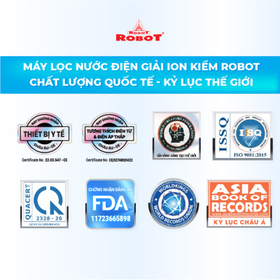 Máy Lọc Nước Điện Giải Ion Kiềm ROBOT IonKing 711 Chế Độ Nóng Nguội Lạnh 7 Tấm Điện Cực Titanium Phủ Platinum - Hàng Chính Hãng