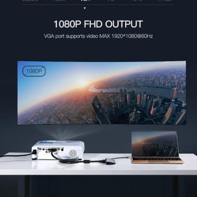 Ugreen UG40873CM179TK Bộ chuyển đổi TYPE C sang 3 USB 3.0 + HDMI + VGA + LAN + SD TF + hỗ trợ nguồn TYPE C - HÀNG CHÍNH HÃNG
